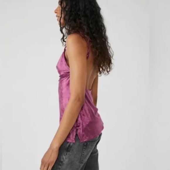 Free People All Night Velvet Tunic in Fig Jam sz xs - Picture 2 of 3